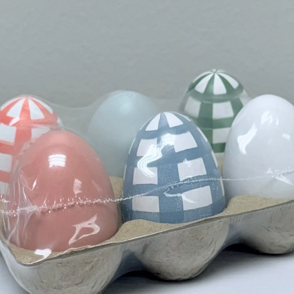 3 for $15 SALE Target Bullseye Set of 6 Wooden Eggs, Spring or Easter Decor